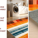 Ultra Soft Area Rug, Non Slip, Stain Resistant, Washable Area Rugs for Living Room, Bedroom, Transitional Colorful Organic Shapes(Orange)