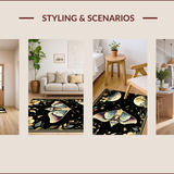 Ultra Soft Area Rug, Non Slip, Stain Resistant, Washable Area Rugs for Living Room, Bedroom, Celestial Vintage Floral Elegance(Gold)