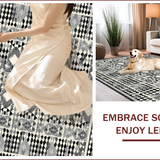 Ultra Soft Area Rug, Non Slip, Stain Resistant, Washable Area Rugs for Living Room, Bedroom, Vibrant Modern Trellis Design(Gray)
