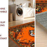 Ultra Soft Area Rug, Non Slip, Stain Resistant, Washable Area Rugs for Living Room, Bedroom, Wild Jungle Inspired Decor(Orange)