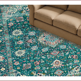 Ultra Soft Area Rug, Non Slip, Stain Resistant, Washable Area Rugs for Living Room, Bedroom, Vibrant Earth Toned Pattern(Blue)