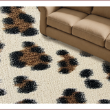 Ultra Soft Area Rug, Non Slip, Stain Resistant, Washable Area Rugs for Living Room, Bedroom, Contemporary Antelope Print Kitchen Carpet Non-Slip Design(Beige)