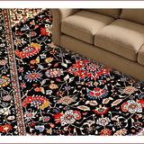 Ultra Soft Area Rug, Non Slip, Stain Resistant, Washable Area Rugs for Living Room, Bedroom, Artistic Black and Red Nature Design(Black)