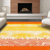 Ultra Soft Area Rug, Non Slip, Stain Resistant, Washable Area Rugs for Living Room, Bedroom, Contemporary Irregular Gradient Aesthetic(Orange)