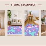 Ultra Soft Area Rug, Non Slip, Stain Resistant, Washable Area Rugs for Living Room, Bedroom, Whimsical Pastel Ombre Texture(Purple)