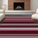 Ultra Soft Area Rug, Non Slip, Stain Resistant, Washable Area Rugs for Living Room, Bedroom, Colorful Striped Boho Elegance(Red)