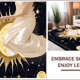 Ultra Soft Area Rug, Non Slip, Stain Resistant, Washable Area Rugs for Living Room, Bedroom, Celestial Moonlit Abstract Style(Gold)