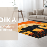 Ultra Soft Area Rug, Non Slip, Stain Resistant, Washable Area Rugs for Living Room, Bedroom, Abstract Earthy Sunset Imagery(Orange)