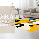Ultra Soft Area Rug, Non Slip, Stain Resistant, Washable Area Rugs for Living Room, Bedroom, Chic Modern Lettering Aesthetic(Yellow)