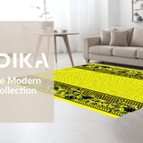 Ultra Soft Area Rug, Non Slip, Stain Resistant, Washable Area Rugs for Living Room, Bedroom, Honeycomb Rustic Floral Design(Yellow)