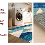 Ultra Soft Area Rug, Non Slip, Stain Resistant, Washable Area Rugs for Living Room, Bedroom, Ocean Beach Waves Polyester(Blue)