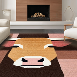 Ultra Soft Area Rug, Non Slip, Stain Resistant, Washable Area Rugs for Living Room, Bedroom, Charming Earthy Tones Animal Print(Brown)