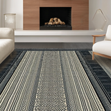 Ultra Soft Area Rug, Non Slip, Stain Resistant, Washable Area Rugs for Living Room, Bedroom, Contemporary High-Contrast Patterned Elegance(Beige)