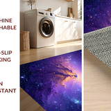 Ultra Soft Area Rug, Non Slip, Stain Resistant, Washable Area Rugs for Living Room, Bedroom, Dynamic Colorful Astral Elements(Purple)