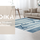 Ultra Soft Area Rug, Non Slip, Stain Resistant, Washable Area Rugs for Living Room, Bedroom, Nautical Denim Textured Canvas(Blue)