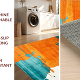 Ultra Soft Area Rug, Non Slip, Stain Resistant, Washable Area Rugs for Living Room, Bedroom, Radiant Contemporary Color Palette(Orange)