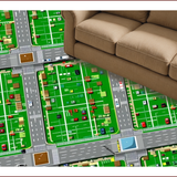 Ultra Soft Area Rug, Non Slip, Stain Resistant, Washable Area Rugs for Living Room, Bedroom, Lively Roadway Exploration Scene(Green)