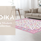 Ultra Soft Area Rug, Non Slip, Stain Resistant, Washable Area Rugs for Living Room, Bedroom, Timeless Classic Floral Elements(White)