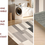 Ultra Soft Area Rug, Non Slip, Stain Resistant, Washable Area Rugs for Living Room, Bedroom, Sleek Contemporary Multi-Hued Pattern(Beige)