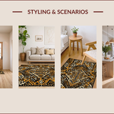 Ultra Soft Area Rug, Non Slip, Stain Resistant, Washable Area Rugs for Living Room, Bedroom, Contemporary Chic Cheetah Motif(Black)