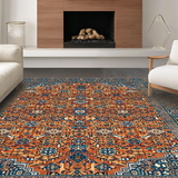 Ultra Soft Area Rug, Non Slip, Stain Resistant, Washable Area Rugs for Living Room, Bedroom, Timeless Blue and Brown Harmony(Brown)