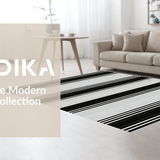 Ultra Soft Area Rug, Non Slip, Stain Resistant, Washable Area Rugs for Living Room, Bedroom, Farmhouse Inspired Bold Stripe Concept(Black)