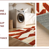 Ultra Soft Area Rug, Non Slip, Stain Resistant, Washable Area Rugs for Living Room, Bedroom, Soft Geometric Nursery Rug in Warm Tones(Brown)