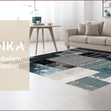 Ultra Soft Area Rug, Non Slip, Stain Resistant, Washable Area Rugs for Living Room, Bedroom, Abstract Circle Modern Carpet(Gray) - ODIKA