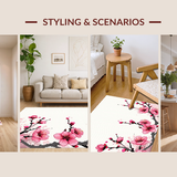 Ultra Soft Area Rug, Non Slip, Stain Resistant, Washable Area Rugs for Living Room, Bedroom, Contemporary Vibrant Blossom Arrangement(Pink)