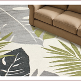 Ultra Soft Area Rug, Non Slip, Stain Resistant, Washable Area Rugs for Living Room, Bedroom, Elegant Earthy Monstera Motif(Gray)