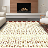 Ultra Soft Area Rug, Non Slip, Stain Resistant, Washable Area Rugs for Living Room, Bedroom, Sleek Transitional Diamond Patterned Piece(Red)