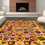 Ultra Soft Area Rug, Non Slip, Stain Resistant, Washable Area Rugs for Living Room, Bedroom, Dynamic Colorful Swirl Design(Yellow)