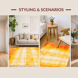 Ultra Soft Area Rug, Non Slip, Stain Resistant, Washable Area Rugs for Living Room, Bedroom, Stylish Soft Textural Appeal(Yellow)
