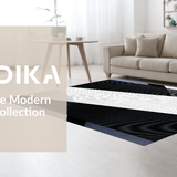 Ultra Soft Area Rug, Non Slip, Stain Resistant, Washable Area Rugs for Living Room, Bedroom, Modern Striking Monochrome Design(Black)