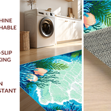 Ultra Soft Area Rug, Non Slip, Stain Resistant, Washable Area Rugs for Living Room, Bedroom, Coastal Vibrant Starfish Motif(Blue)