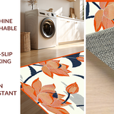 Ultra Soft Area Rug, Non Slip, Stain Resistant, Washable Area Rugs for Living Room, Bedroom, Vibrant Botanical Leaf Arrangement(Orange)