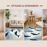 Contemporary Ocean Wave Design(Blue)