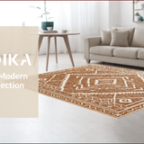 Ultra Soft Area Rug, Non Slip, Stain Resistant, Washable Area Rugs for Living Room, Bedroom, Western Aztec Low Pile(Brown)