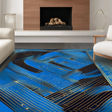 Contemporary Gold Accent Geometry(Blue)