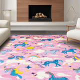 Ultra Soft Area Rug, Non Slip, Stain Resistant, Washable Area Rugs for Living Room, Bedroom, Soft Textured Dreamy Spectrum(Pink)