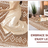 Ultra Soft Area Rug, Non Slip, Stain Resistant, Washable Area Rugs for Living Room, Bedroom, Machine Washable Farmhouse Bedroom Low Pile Rug(Brown)