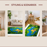 Kid Friendly Moss Green Geographical Theme(Green)