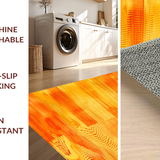 Ultra Soft Area Rug, Non Slip, Stain Resistant, Washable Area Rugs for Living Room, Bedroom, Contemporary Fuzzy Abstract Expression(Orange)