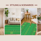 Ultra Soft Area Rug, Non Slip, Stain Resistant, Washable Area Rugs for Living Room, Bedroom, Bold Graphic Animal Patterned Rug(Green)