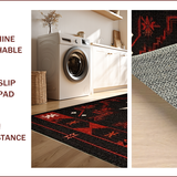 Ultra Soft Area Rug, Non Slip, Stain Resistant, Washable Area Rugs for Living Room, Bedroom, Earthy Western Geometric Elegance(Black)