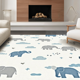 Ultra Soft Area Rug, Non Slip, Stain Resistant, Washable Area Rugs for Living Room, Bedroom, Contemporary Whimsical Animal Art(White)