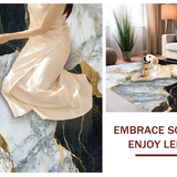 Sophisticated Geometric Gold Accents(White)