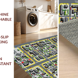 Ultra Soft Area Rug, Non Slip, Stain Resistant, Washable Area Rugs for Living Room, Bedroom, Brightly Illustrated Urban Exploration(Gray)