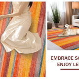 Ultra Soft Area Rug, Non Slip, Stain Resistant, Washable Area Rugs for Living Room, Bedroom, Vibrant Tufted Rainbow Aesthetic(Orange)
