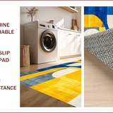 Ultra Soft Area Rug, Non Slip, Stain Resistant, Washable Area Rugs for Living Room, Bedroom, Stylish Geometric Linear Arrangement(Yellow)